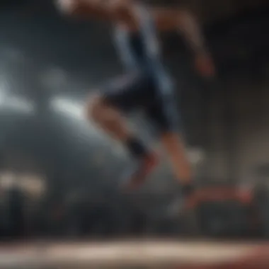 Close-up of athlete's jump mechanics