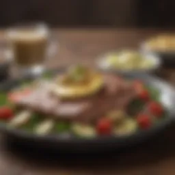 Nutritious keto meal showcasing healthy fats and proteins