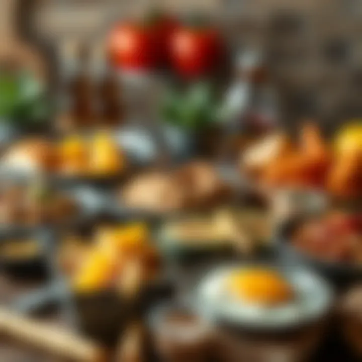 Variety of low-carb foods suitable for keto