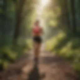 A runner on a scenic trail reflecting the harmony of nature and fitness.