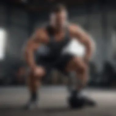 Focused individual performing a kettlebell snatch for explosive power