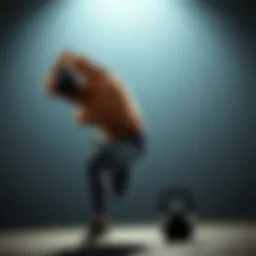 Dynamic kettlebell swing showcasing full body movement