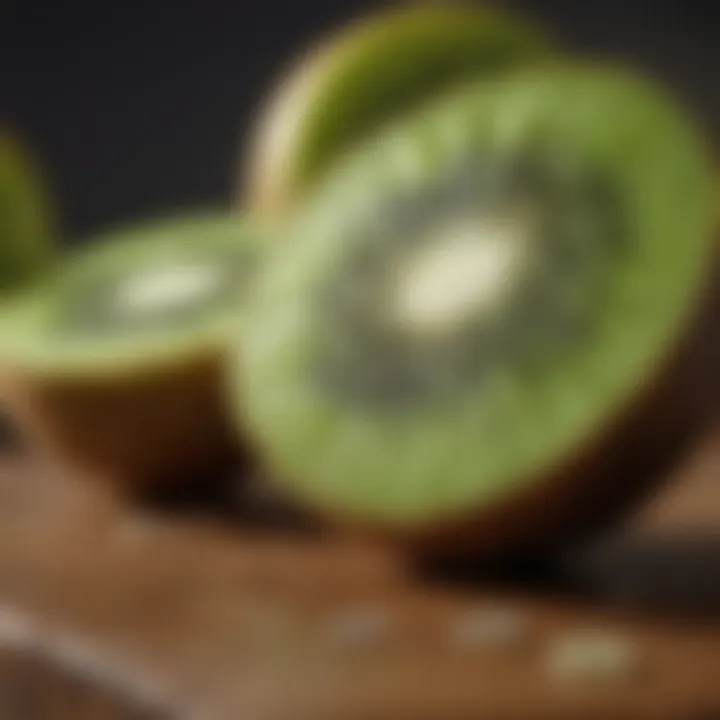 A close-up of kiwi highlighting its rich vitamin content