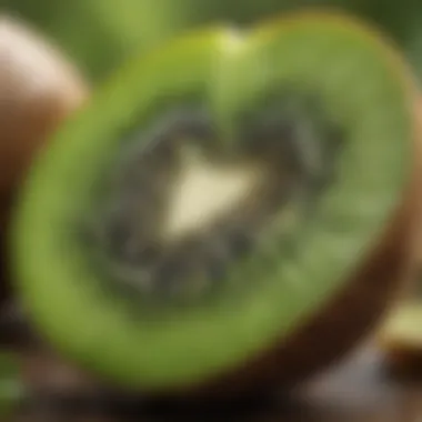 Illustration of kiwi's impact on heart health and digestion