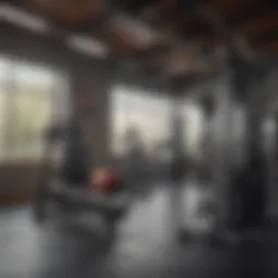 A well-equipped fitness center showcasing various workout machines and free weights