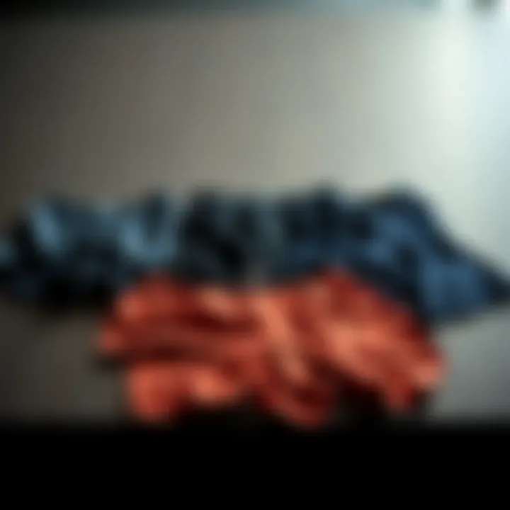 Different styles of running trunks displayed on a flat surface