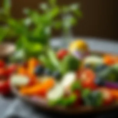 A beautifully arranged platter of low-FODMAP vegetables.