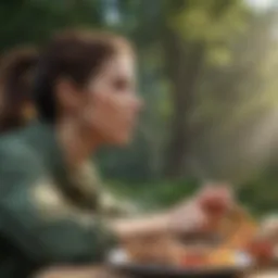 A serene outdoor setting illustrating mindfulness in eating habits