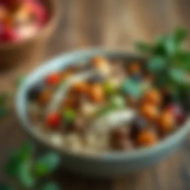 A close-up of a hearty bowl of quinoa and legumes, emphasizing protein-rich ingredients for a balanced diet.