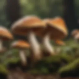 A diverse selection of mushrooms showcasing their unique shapes and colors