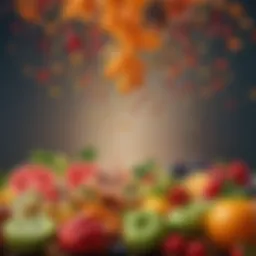 Colorful array of fruits and vegetables known for mood-enhancing properties