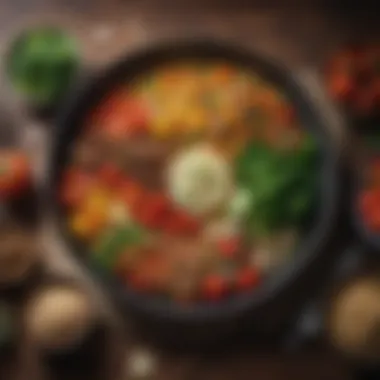 Nutrient-Dense Vegetarian Meal for Weight Gain A beautifully arranged vegetarian meal showcasing nutrient-dense vegetables and whole grains.