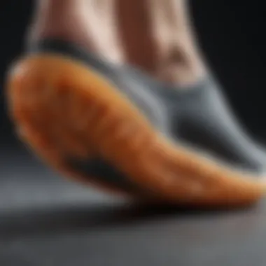 Close-up of cushioned shoe sole designed for comfort