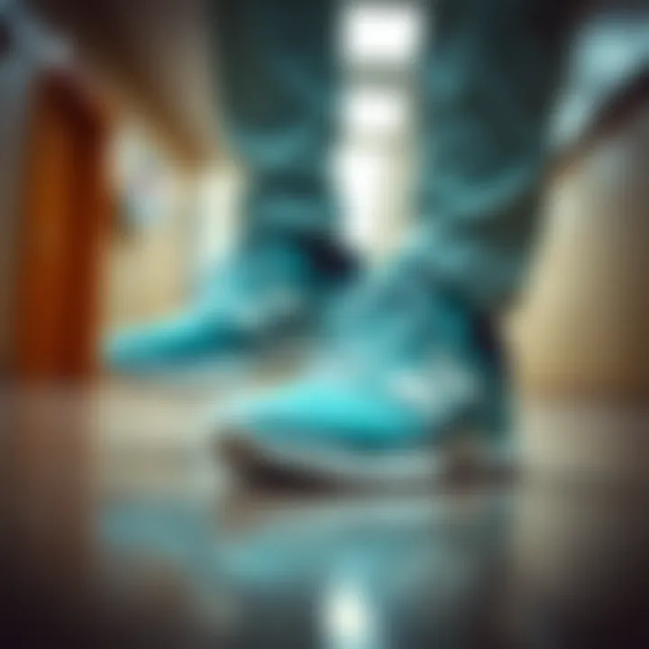 Supportive shoes enhancing mobility for medical staff