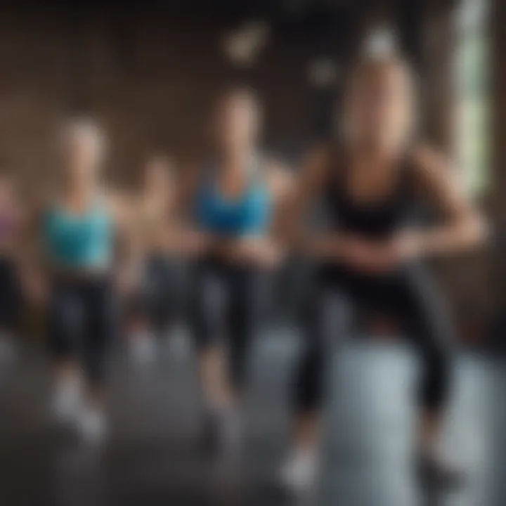 Group participating in a low-impact aerobics class