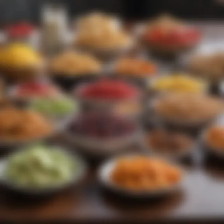 Colorful array of healthy snacks displayed on a table