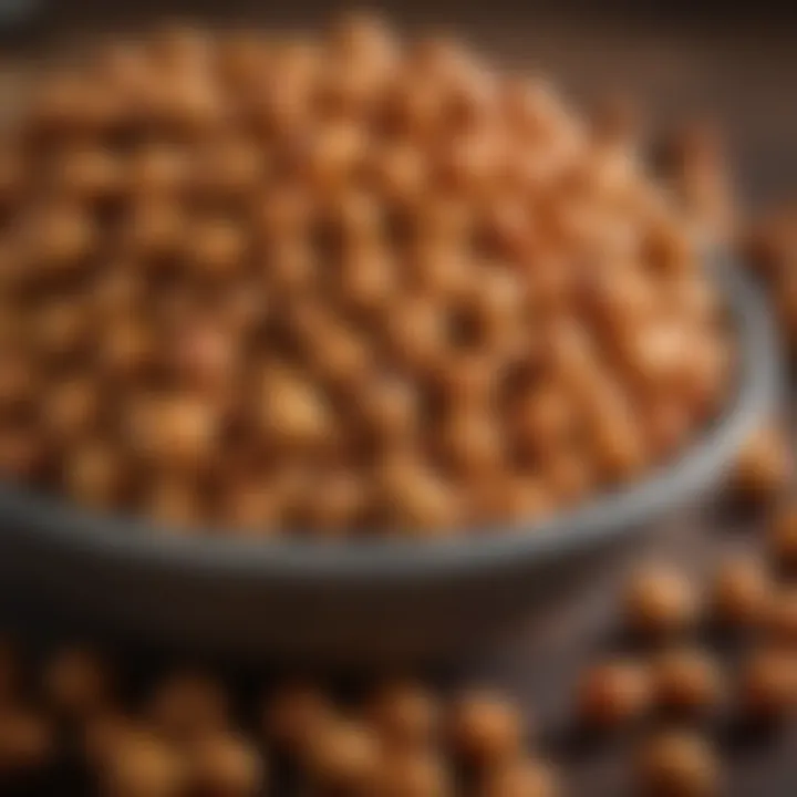 A bowl of roasted chickpeas seasoned with spices for a crunchy snack