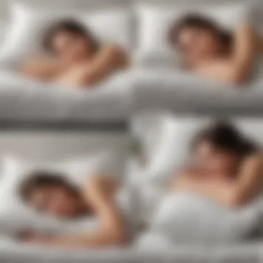 Illustration of various sleeping positions affecting pillow choice