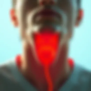 Illustration of throat symptoms