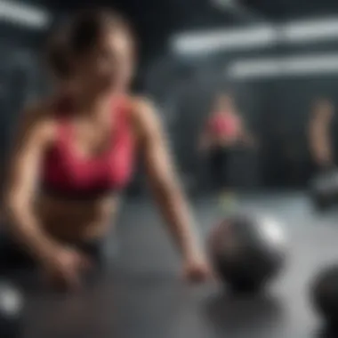 Engaging Fitness Activities A dynamic fitness class with participants engaged and motivated