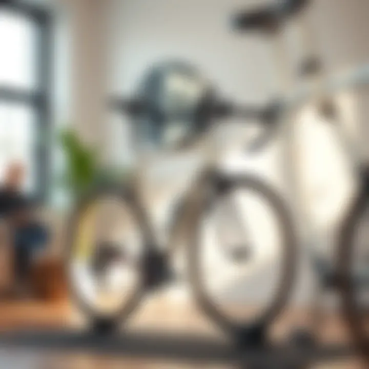 A compact cycling machine demonstrating space efficiency