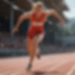 Athlete demonstrating sprint technique on the track