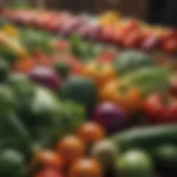 Colorful array of fresh vegetables