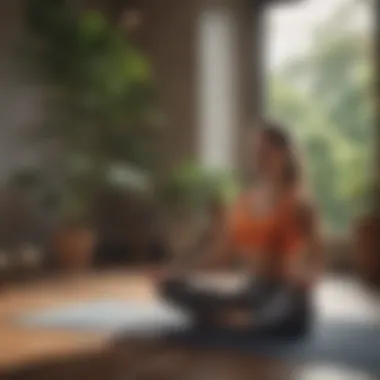 A person practicing yoga in a tranquil setting, promoting mental well-being.