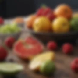 Fresh fruits representing a balanced diet