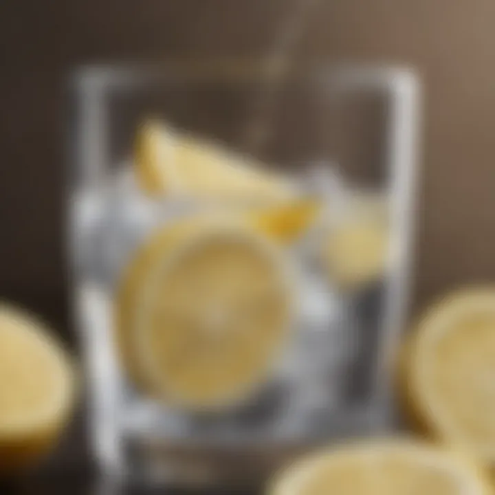 A refreshing glass of water with lemon slices