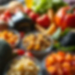 Colorful array of healthy foods showcasing nutrient density
