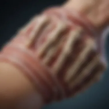 Understanding Wrist Anatomy Anatomical illustration of the wrist structure showing bones and muscles