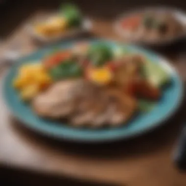 Vibrant Low Carb Meal Presentation Colorful presentation of a low carb plate