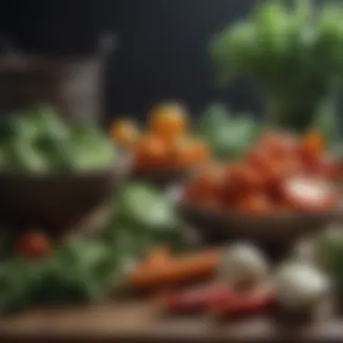 Fresh Vegetables for Low Carb Nutrition Fresh vegetables and greens for a low carb diet