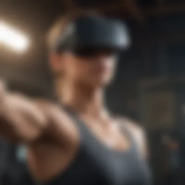 Engaging Workout with Supernatural Characters User engaging in a VR workout with supernatural characters