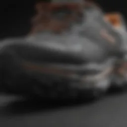 A close-up of the sole of a supportive walking shoe demonstrating cushioning technology.