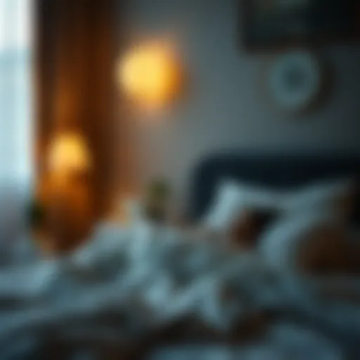 Peaceful sleep environment with soft lighting