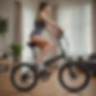 Comfortable Riding Position on Folding Bike User demonstrating a comfortable riding position on a folding bike