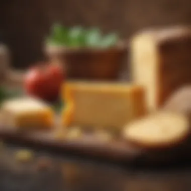 Cheese and carbohydrate concept illustration