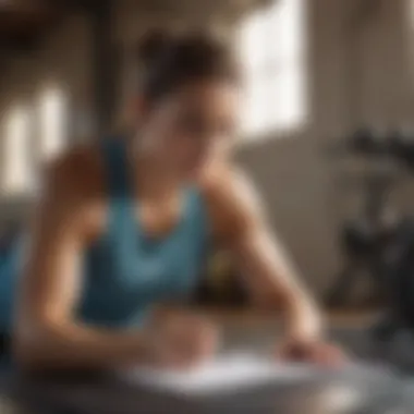 Setting Fitness Goals Person setting fitness goals on a planner