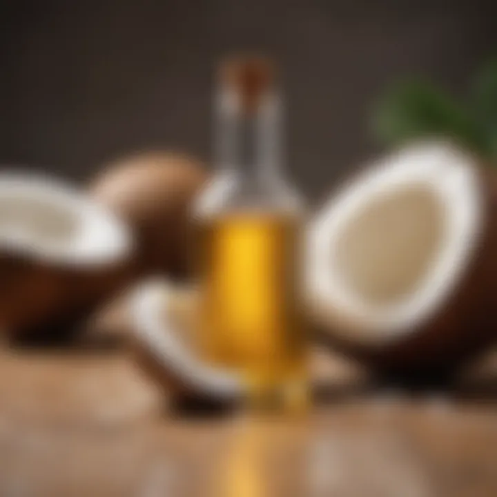 Coconut oil used in a soothing skin care routine