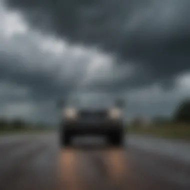 An atmospheric depiction of a cloudy sky, illustrating the environmental changes on rainy days.