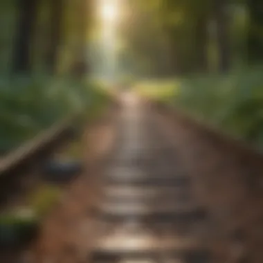 Explore Your Surroundings While Walking A scenic path encouraging outdoor walking.