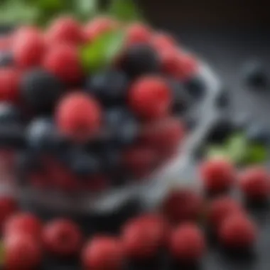 Low-Carb Berry Selection A close-up of a berry bowl showcasing low-carb options.