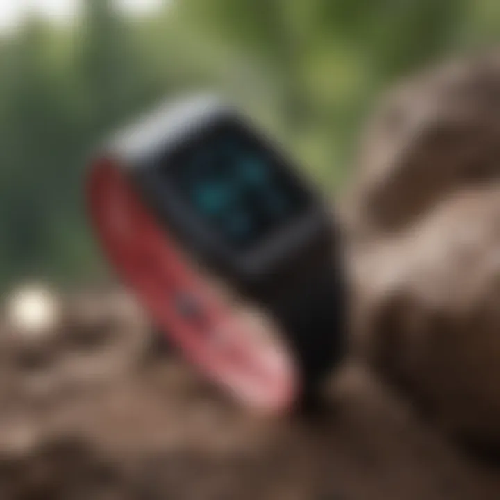 Sleek fitness tracker displaying health metrics