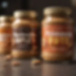 Diverse jars of peanut butter showcasing various brands and types