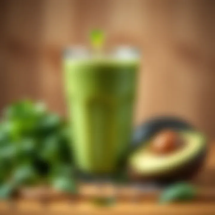 Nutritious Green Smoothie Recipe A glass of green smoothie with spinach, avocado, and chia seeds