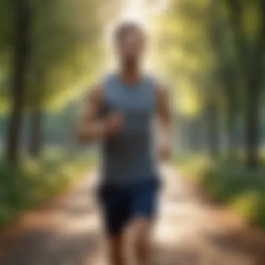 Jogging to Alleviate Hangover Symptoms An individual jogging in a park to enhance recovery