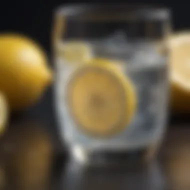 A glass of lemon water with a slice of lemon