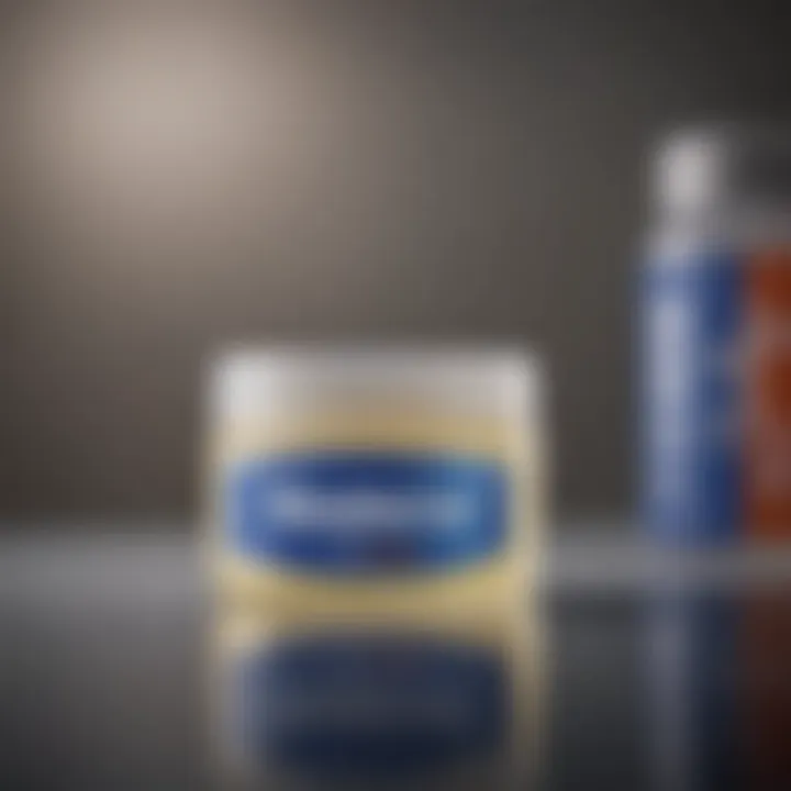 Close-up of Vaseline container on a clinical backdrop